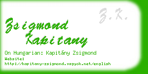 zsigmond kapitany business card